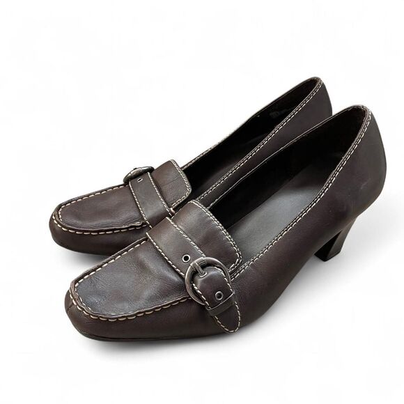 Naturalizer Loafers Heeled Women's 9.5 Brown Y2K Early 2000s Vintage - Picture 1 of 8